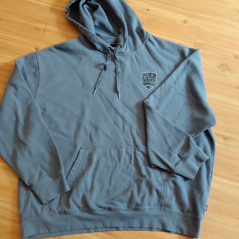 Vans Men's Charcoal Hoodie. Off The Wall XXL